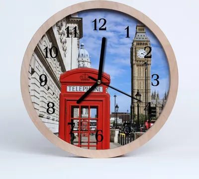 Produktbild von Holzuhr 30fi cm wanduhr - London city