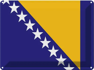 Produktbild von vianmo Blechschild 30x40 cm Bosnien und Herzegowina Flagge Fahne Wappen