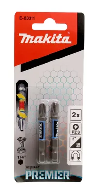 Productafbeelding van Makita Impact Premier bits, PZ3, 50 mm, PZ3 - 50 mm - 1/4", 2 stuks.