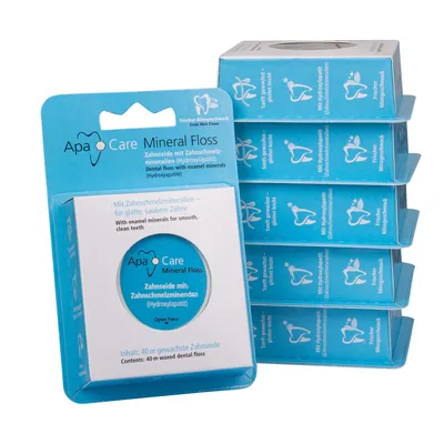 Produktbild von ApaCare Mineral Floss Zahnseide mit flüssigem Zahnschmelz 6x 40 m