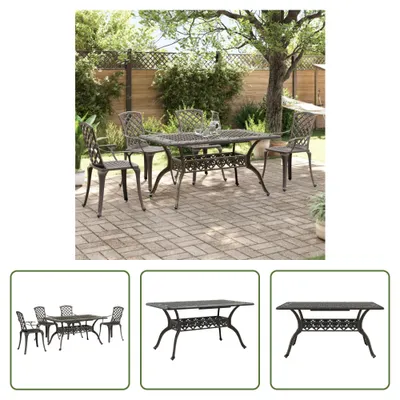Image de Ensemble de salon de jardin 5 pièces « Bronzen » en fonte d'aluminium de The Living Store