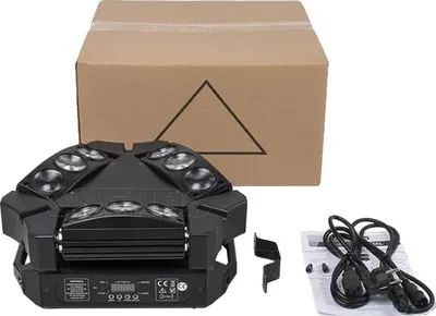 Image de Projecteur à tête mobile,DMX, plusieurs modes de fonctionnement, 9x10W RGBW 4 en 1, prise UE