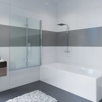 Produktbild von IMPTS Duschwand für Badewanne 100x140cm, Faltbar Duschwand 2-teilig Badewannenaufsatz Faltwand Duschtrennwand Duschabtrennung mit 6mm ESG-Glas