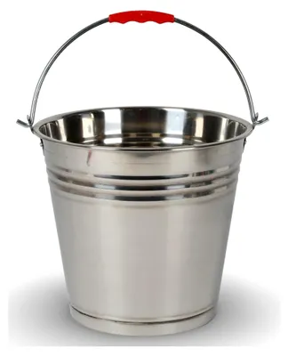 Produktbild von Eimer 12L aus Edelstahl Ascheeimer 12 Liter Metalleimer Wassereimer Dekoeimer Edelstahleimer Blumenkübel Blumentopf aus Metall Garteneimer mit Griff Garten Zubehör Küche Haushalt 31x28cm robust