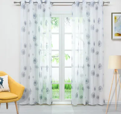 Produktbild von Joyswahl Vorhang Voile Gardinen (1 St) mit Löwenzahnmuster Ösenschal halbtransparent Schlafzimmer Wohnzimmer HxB 245x140cm