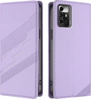Produktbild von Hülle für ZTE Blade A72 5G, Kunstleder Brieftaschen Handyhülle mit Kartenfach und Standfunktion Violett