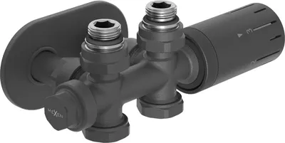 Obrázek produktu pro Mexen G05 termostatická sada rohová/přímá s kryty R, Duplex, DN50, antracit - W908-958-905-66