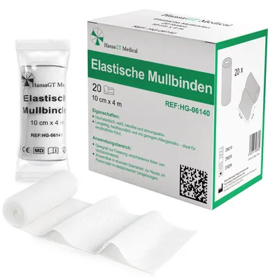 Produktbild von 10cm x 4m Fixierbinde, Elastische Mullbinden, Hochelastische Verband, 20 Stück