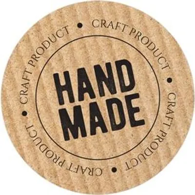 Zdjęcie produktu dla Naklejki okrągłe Kraft Handmade - wzór 1