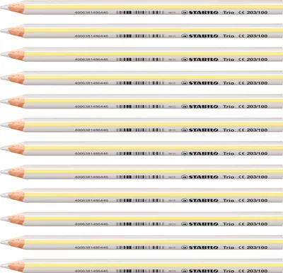 Produktbild von Dreikant-Buntstift - STABILO Trio dick - 12er Pack - weiß