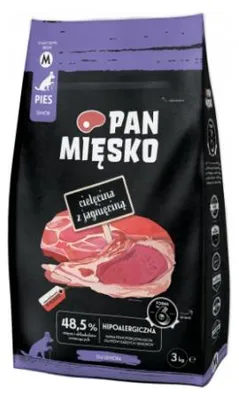 Immagine prodotto di Pan Mięsko Vitello con agnello cibo secco per cani crocchette M 3kg