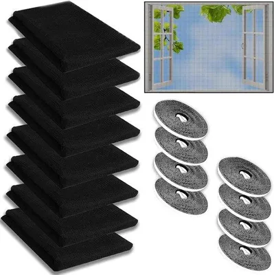 Produktbild von Schutznetz für Fenster - Insektenschutz - Wetterfest - Hitzebeständig - 130 x 150 cm - Schwarz