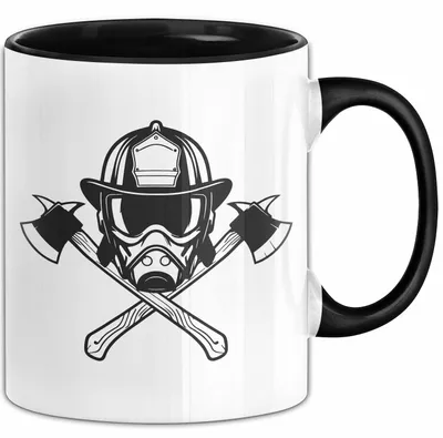 Produktbild von Feuerwehrmann Tasse Geschenk Feuerwehr Geschenkidee Freiwillig (Schwarz)