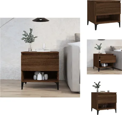 Obrázek produktu pro vidaXL Odkládací stolek hnědý dubový vzhled 50x46x50 cm materiál na bázi dřeva - Odkládací stolky