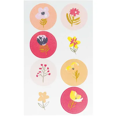 Produktbild von 32 Runde Sticker - Blume