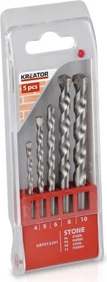Produktbild von Kreator Stein-Bohrerset 5-teilig 4 -10 mm Steinbohrer in Kunststoffbox