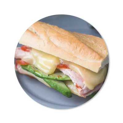 Produktbild von MuchoWow® Mauspad Mousepad Reichhaltig gefülltes Toastbrot zum Mittagessen 20x20 cm - Mousepads - Maus Mat - Pad - Mausunterlage - Schreibtischmatte