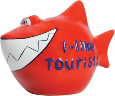 Produktbild von KCG 101366 Spardose Hai "I-like-Tourists" - Keramik, klein