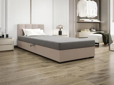Obrázek produktu pro Jednolůžková postel 120x195 MANKA 2 - světle šedá / ecru