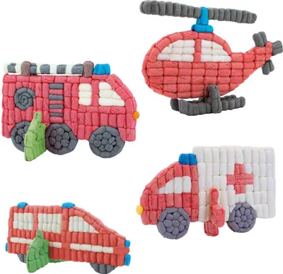 Image de Décoration de cartes Playmais : Camion de pompiers