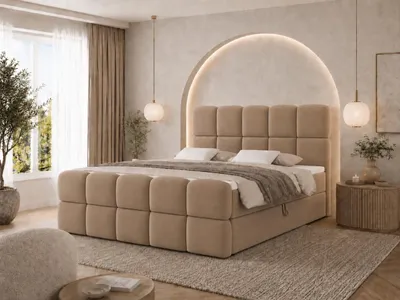 Produktbild von Emlar Boxspringbett Moya MAX 180x200 - Komplett-Set mit Matratze und Topper - Polsterbett mit Bettkästen - Boxspringbett Braun (Magic Velvet 2206)
