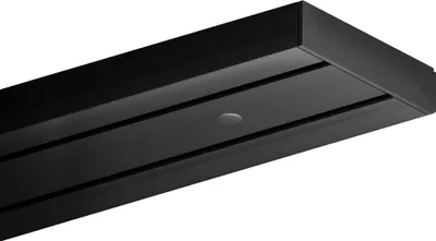 Produktbild von Gardinenschiene 120cm / 2-läufig Vorhangschiene Komplettset ( Befestigungs-Set, Seitendeckel, Gardinenröllchen )