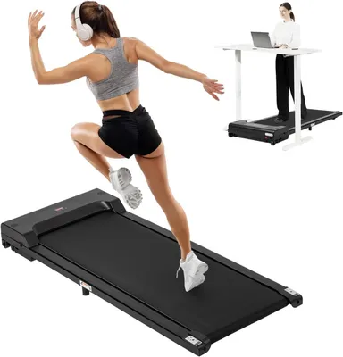 Immagine prodotto di Tapis roulant elettrico - Attrezzo multifunzione 2-in-1 - Fitness per la casa - Motore silenzioso - Velocità massima 8 km/h - Colore: nero
