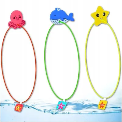Produktbild von 3er Set Tauchreifen Für Kinder – Unterwasser Ringe 80 Cm, PVC, Mit Gewicht, Schwimmtraining & Spiel