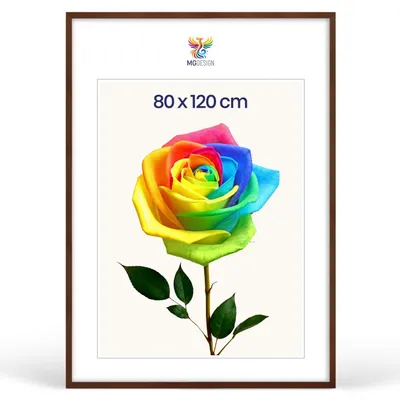 Produktbild von MG Design Bilderrahmen Braun 80x120 cm - Posterrahmen Echtholz mit Acrylglas, verstärkte Wandaufhängung, hoch/quer