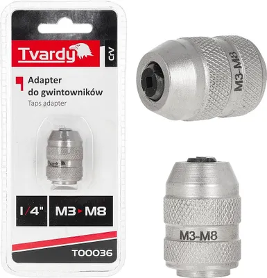 Obrázek produktu pro TVARDY Adaptér pro závitníky M3–M8, 1/4", CrV - T00036