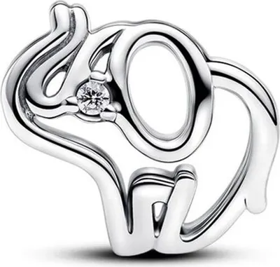 Productafbeelding van Pandora Charms, dames, olifant, zirkonia, sterling zilver, artikelnummer 793345C01