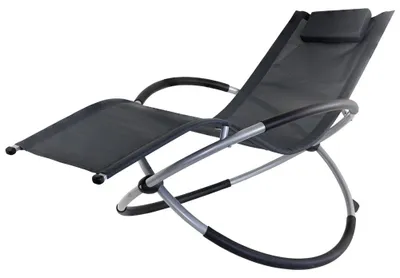 Produktbild von Garten Liegestuhl Schaukelliege Campingliege Strandliege Sonnenliege Gartenliege Gartenstuhl Klappstuhl Liege Klappbar Faltbar Relaxliege Anthrazit Kingpower