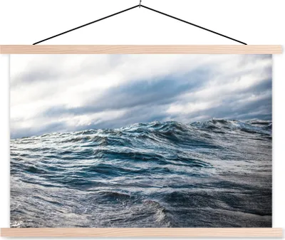 Produktbild von MuchoWow® Textilposter Meer - Golf - Norwegen 60x40 cm mit holzfarbenen Rahmen - Bilder