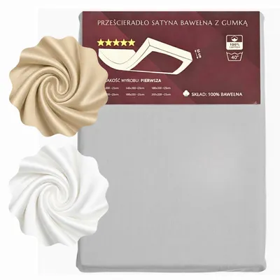 Produktbild von TEXTOM Mako-Satin Spannbettlaken 100% Baumwolle 120x200 cm Grau für Matratzen bis 25 cm Steghöhe