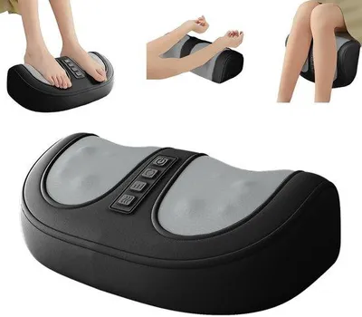 Image de Massageur électrique pour les pieds avec fonction de chaleur - 3 niveaux - Idéal pour la maison et le bureau - Noir