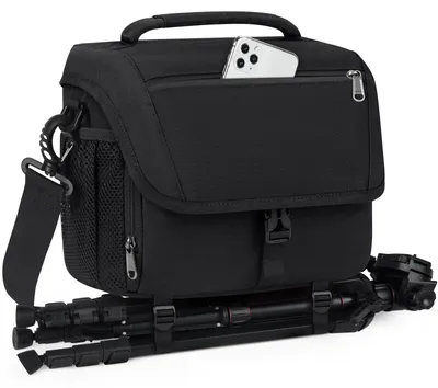 Produktbild von Kameratasche Kamerarucksack Kameratasche DSLR - Wasserdicht - Schwarz - 25 x 16 x 20 cm - Mit Regenhülle und Stativhalter