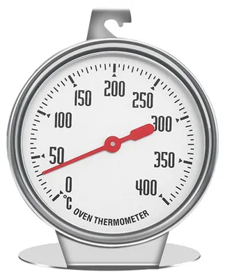 Oventhermometer aus Edelstahl, analog, 0–400 °C, 7 x 9 cm