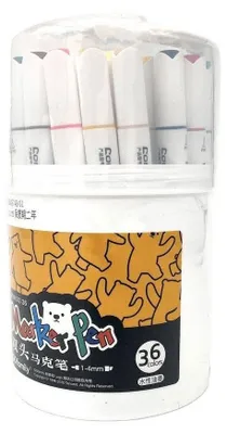 Productafbeelding van Comix set met dubbelpuntsmarkeerstiften in verschillende kleuren, 36 stuks, QFMK02-36