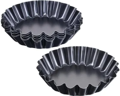 Produktbild von Orion | Tartelette-Förmchen - Schwarz - 9 Cm - 6 Stück - Antihaftbeschichtung - Metall