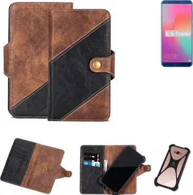 Produktbild von K-S-Trade Handy Hülle Schutz Hülle Schutzhülle Bookstyle Case kompatibel mit Huawei Honor View 10 Handy Cover Hülle Schutztasche 1x