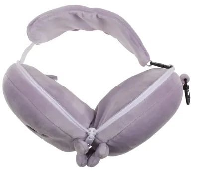 Productafbeelding van Reiskussen van pluche met oogmasker, 15,5 x 14,5 x 10,5 cm, voor kinderen, reistoebehoren