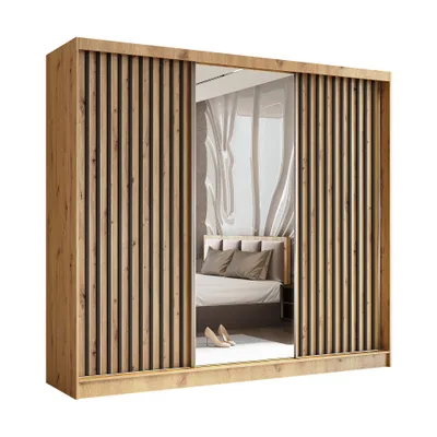 Produktbild von AX LIVING Cabinio Kleiderschrank Artisan Eiche Schwarz 240 cm Breite