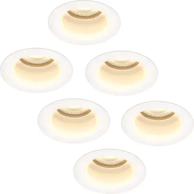 Produktbild von hoftronic LED Einbaustrahler 6W 570 Lumen 2700K IP65 Weiß 6er Set