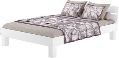 Produktbild von Doppelbett Überlänge 140x220 Massivholzbett weiß Futonbett Jugend Zubehör wählbar V-60.86-14-220Wohne Zubehör