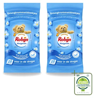 Obrázok produktu pre 2 kusy aviváže Robijn "Morgenfris" do sušičky – veľké balenie
