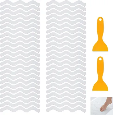 Produktbild von Antirutsch-Duschaufkleber transparent, 48 Stück, für Badewanne, rutschfeste Sicherheitsstreifen