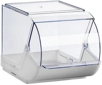 Immagine prodotto di Contenitore trasparente Unyqoos® da 3,7 litri con coperchio a ribalta – impilabile, collegabile, in PP sicuro per alimenti, resistente da -20°C a 80°C
