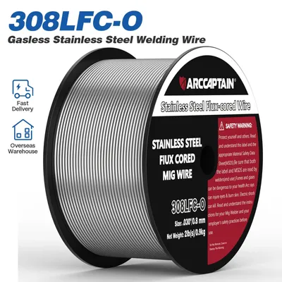 Immagine prodotto di Filo pieno in acciaio inossidabile per saldatura MIG - E308LFC-O - 0,5 mm - Bobina da 0,91 kg (1 bobina) - Per saldatura MIG - Conforme alla direttiva RoHS