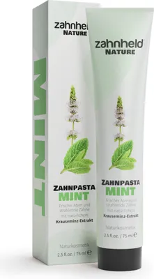 Produktbild von Zahnheld Nature Zahnpasta Mint -  Zahncreme mit Fluorid (75 ml (4er Pack)), schützt vor Karies, frischer Minzgeschmack, vegan und ohne Mikroplastik