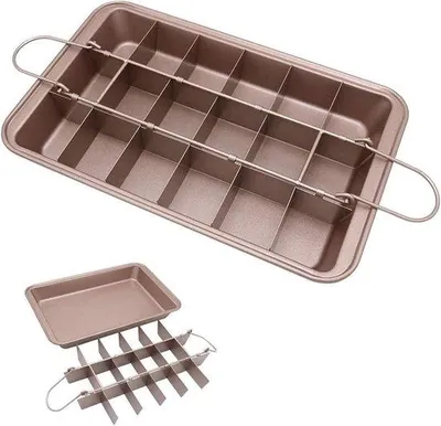 Zdjęcie produktu dla Brązowe formy do pieczenia – 1 zestaw – 18 sztuk – nieprzywierające – 30 x 20 x 5 cm